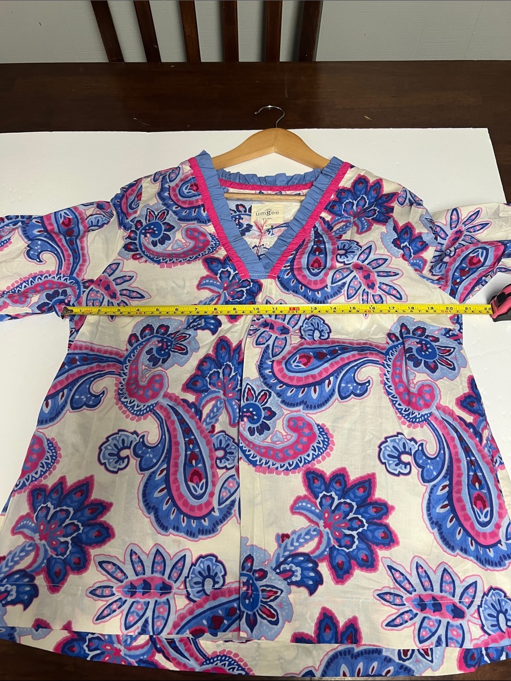 NWT Umgee Floral Ruffle Blouse Large - Picture 10 of 13